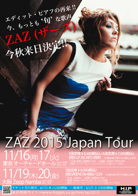 Zaz chanteuse française au Japon, tournée 2015