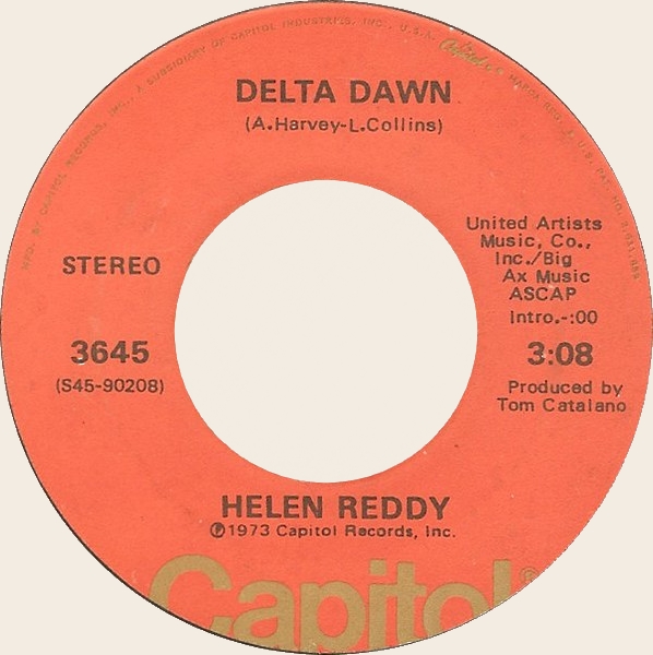 45 rpm Delta down  Helen Reddy