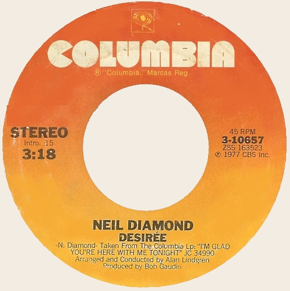 45 rpm Desirée  Neil Diamond