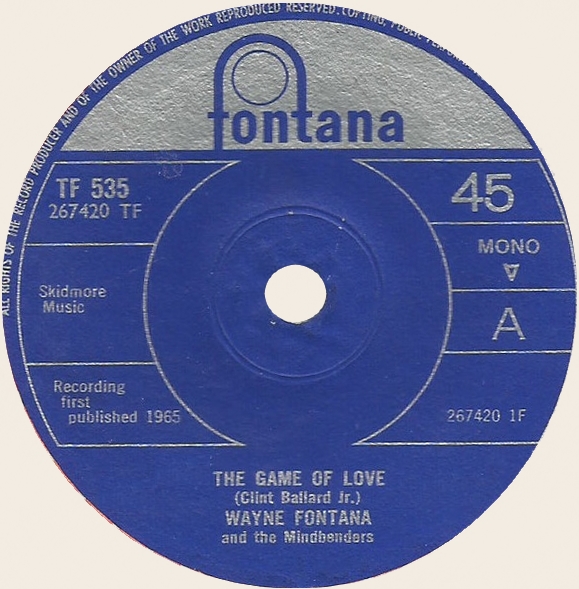 45 rpm The game of love  Wayne Fontana & The Minsbenders