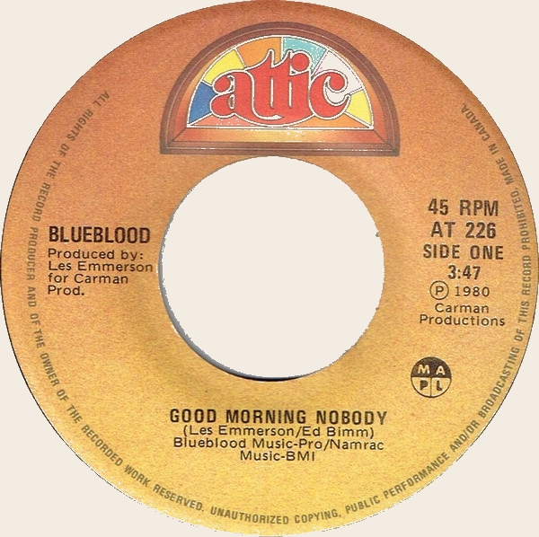 45 rpm Good morning nobody  Blueblood