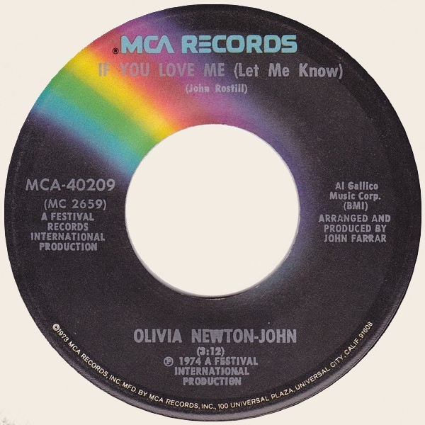 45 rpm If you love me let me know  Olivia Newton-John