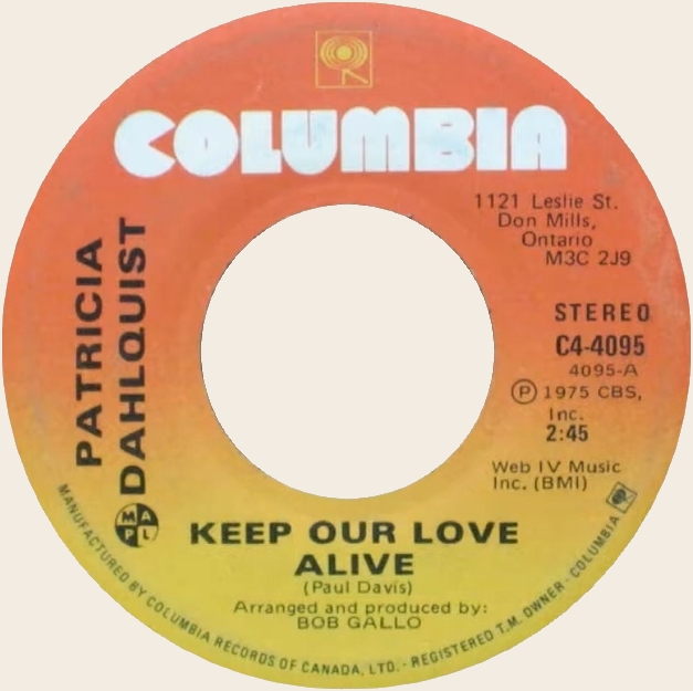 45 rpm Keep our love alive  Patricia Dalhquis