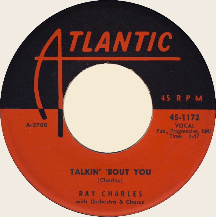 45 rpm Talkin' 'bout you   Ray Charles