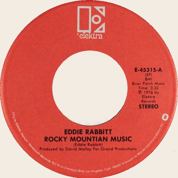 45 rpm Rocky Mountain Music  Eddie Rabbitt