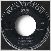 Sylvie Vartan SP Grèce  "Le testament"  46G 50011 Ⓟ 1967