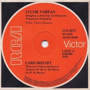 Sylvie Vartan SP Argentine "Caro Mozart"   31A-2072 Ⓟ 1971