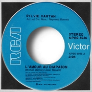 Sylvie Vartan SP Canada  "L'amour au diapason"  RCA   KPBO 5036 Ⓟ 1974