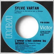 Sylvie Vartan SP Canada "L'amour c'est comme les  bateaux" RCA  50 285 Ⓟ 1976