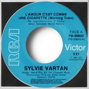 Sylvie Vartan SP Canada "L'amour c'est comme une  cigarette" RCA 50 643 Ⓟ 1981