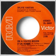 Sylvie Vartan SP Canada "On a toutes besoin d'un  homme" RCA 75 5003 Ⓟ 1969