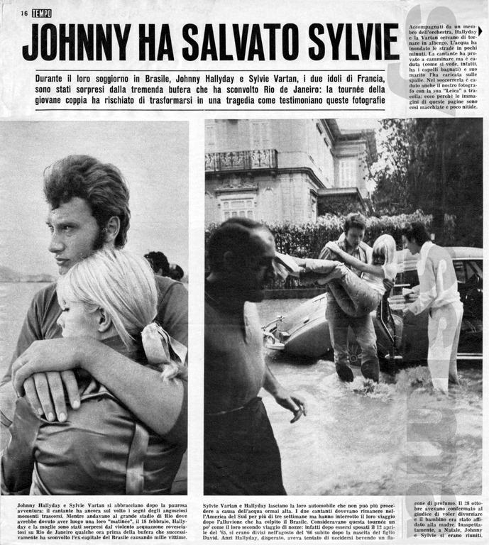 "Johnny ha salvato Sylvie" article du magazine italien "Tempo" février 1967