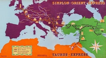 Carte des itinéraires du Simplon Orient-Express