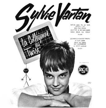 Affiche Sylvie Vartan "La collègienne du twist" 1962