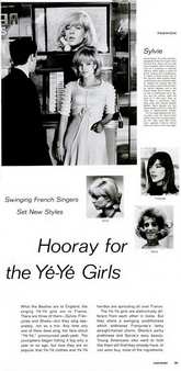Sylvie Vartan dans le magazine américain "Life", article "Hooray for the yé-yé girls" (1964)