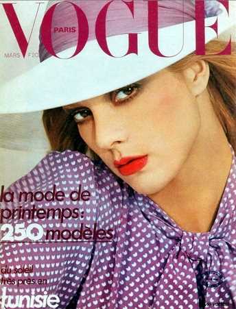 Sylvie Vartan en couverture du magazine "Vogue", Mars 1974