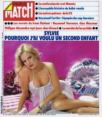 Sylvie Vartan en couverture de "Paris Match", 2 février 1974