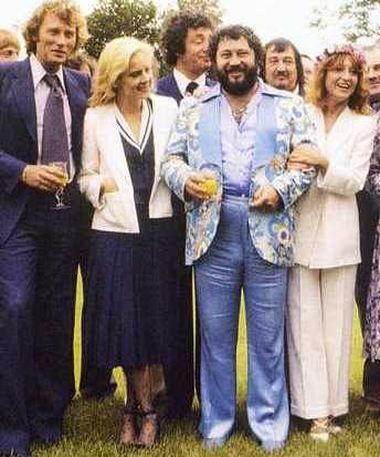 Sylvie Vartan et Johnny Hallyday au mariage de Carlos en 1978