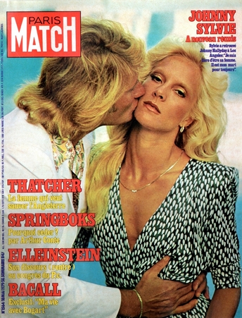Sylvie Vartan et Johnny Hallyday  en couverture de "Paris Match" du 18 mai 1979